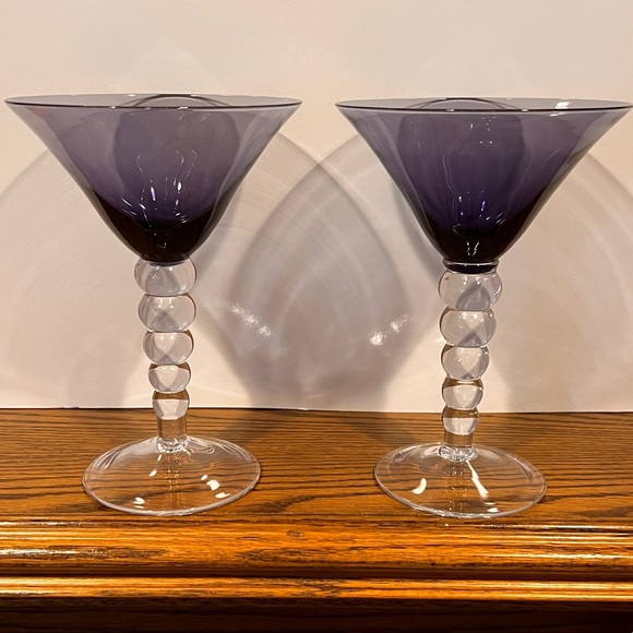 Gibson Designs Other - Gibbons Design “Progression” Purple Martini Glasses
